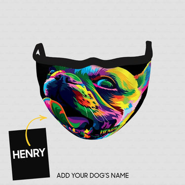 Personalized Dog Gift Idea - Dog With Half Colorful Face For Dog Lovers - Cloth Mask